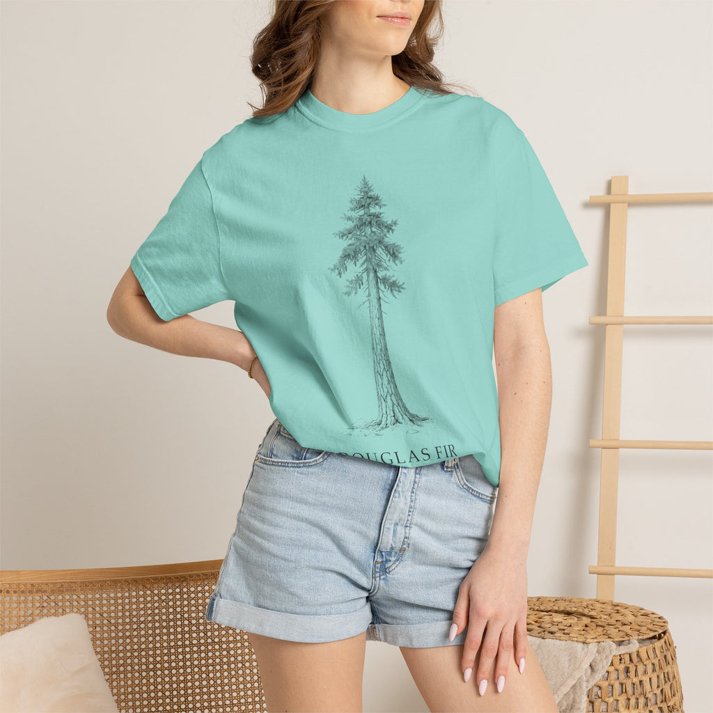 Douglas Fir T-Shirt - Pseudotsuga menziesii Botanical Illustration