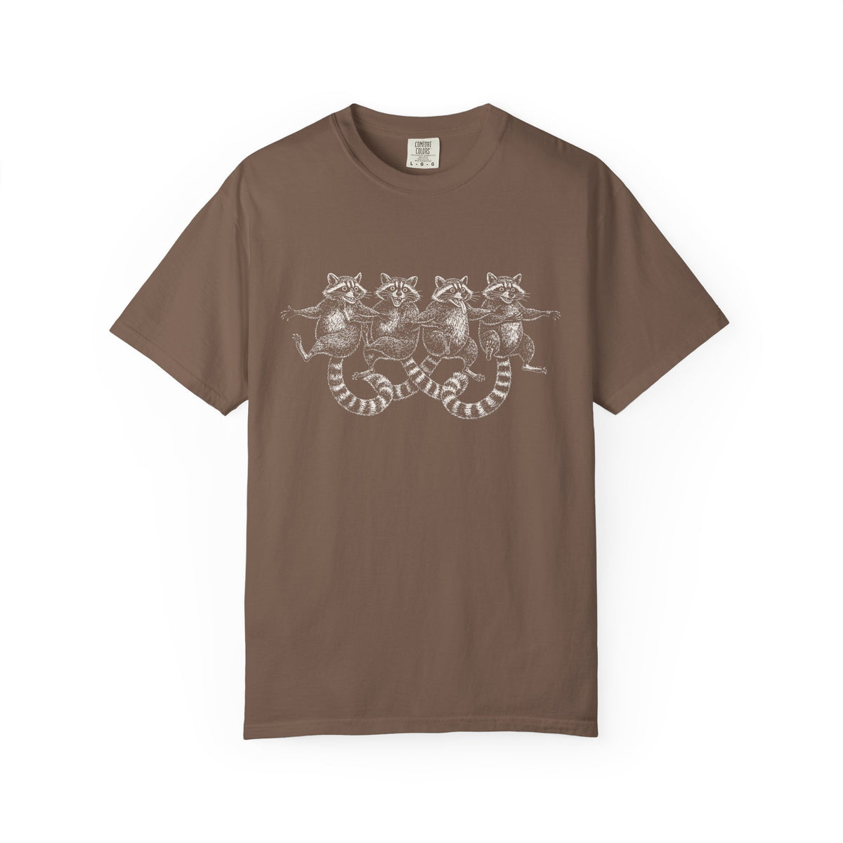 Dancing Raccoons T-Shirt - Antique Etching Art