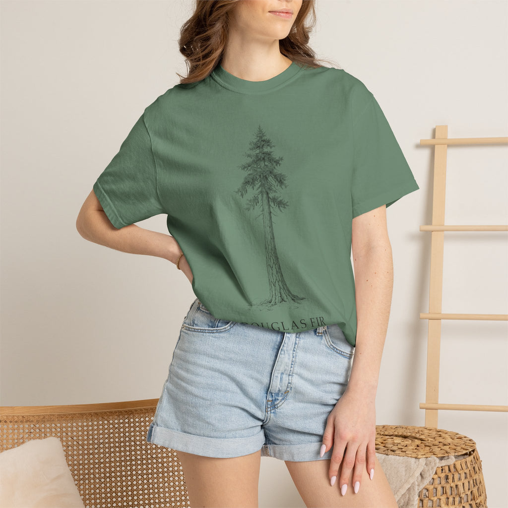 Douglas Fir T-Shirt - Pseudotsuga menziesii Botanical Illustration