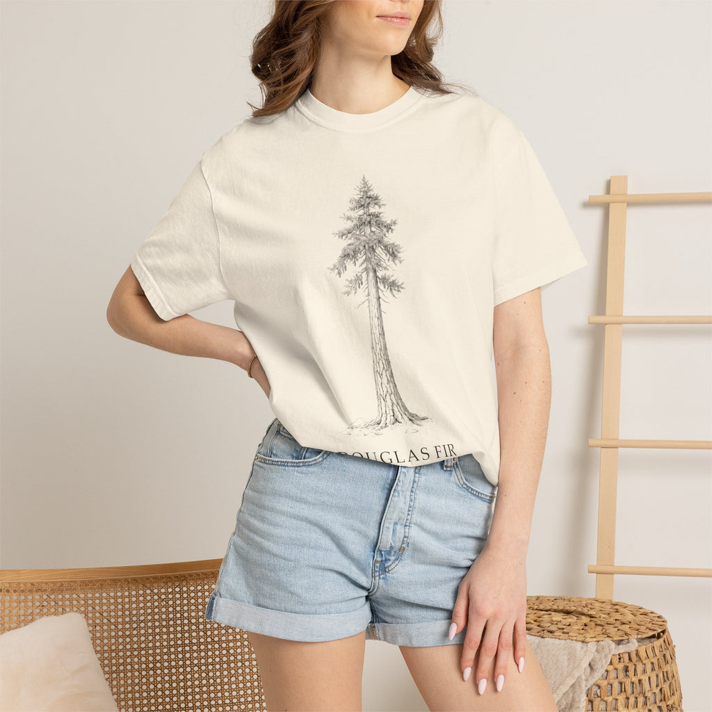 Douglas Fir T-Shirt - Pseudotsuga menziesii Botanical Illustration