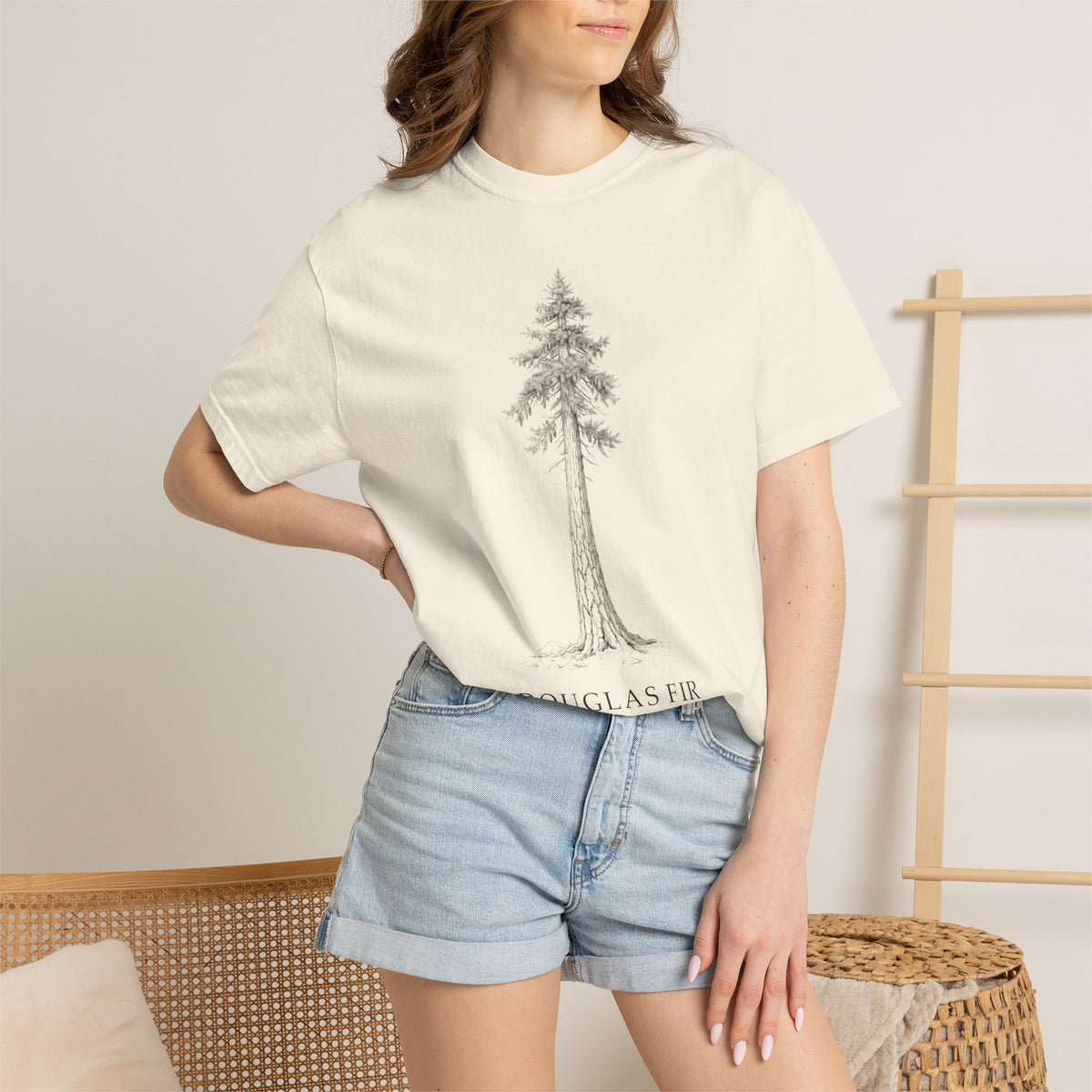 Douglas Fir T-Shirt - Pseudotsuga menziesii Botanical Illustration