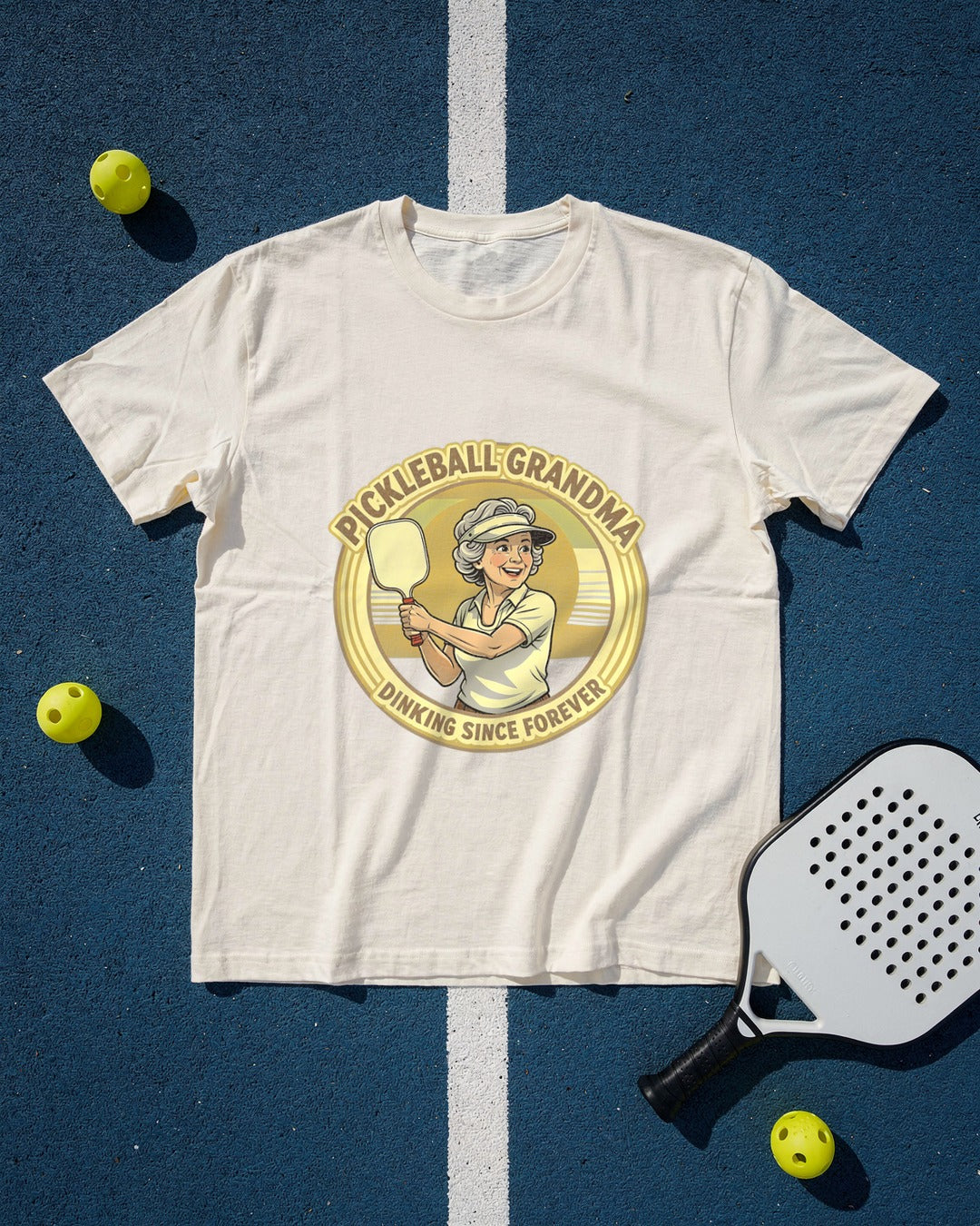 Pickleball Grandma T-shirt flat lay