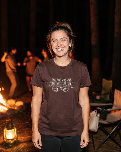 Person wearing the Dancing Raccoons T-shirt